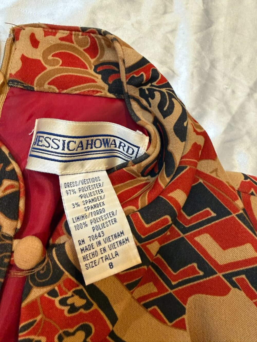 Jessica Howard Vintage Asian Cheongsam Qipao Shift Dress - Picture 5 of 7